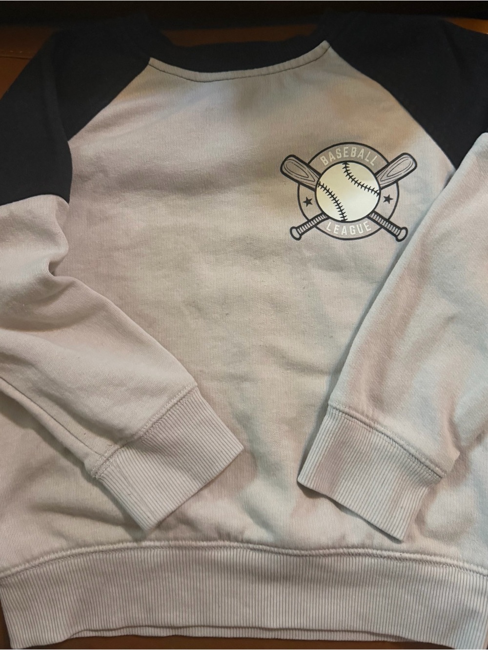 Baseball League Raglan Sweatshirt - White with Black Sleeves